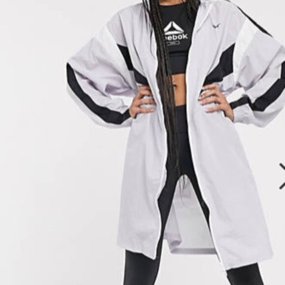 New Reebok Woven Long Sleeve Stirling Grey Bomber Collar 3/4 Length Coat WMN 2X - Picture 4 of 14